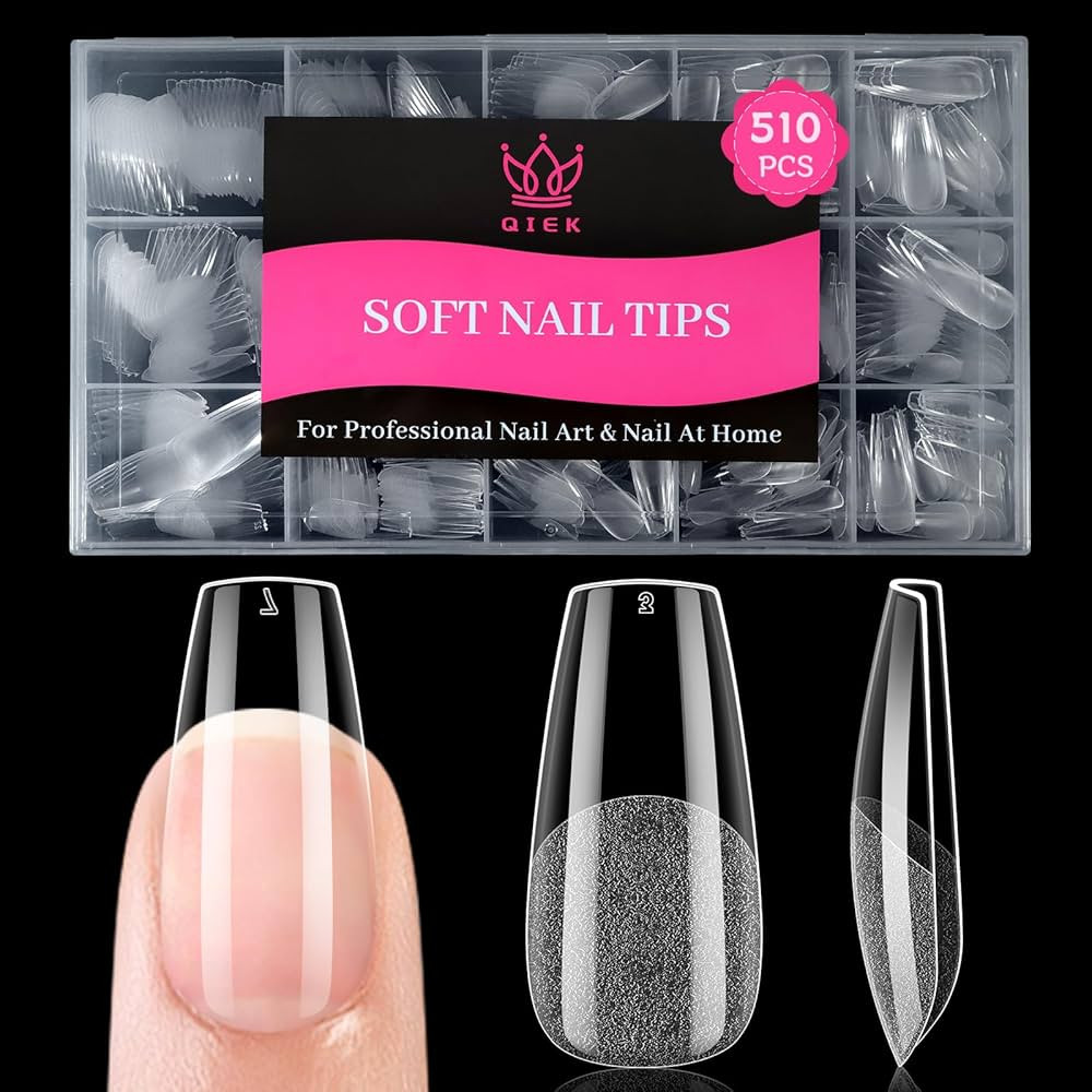 510PCS Medium Coffin Nail Tips for Gel Extensions Half Matte Soft Clear Acrylic Gel X Full Cover ... | Amazon (CA)