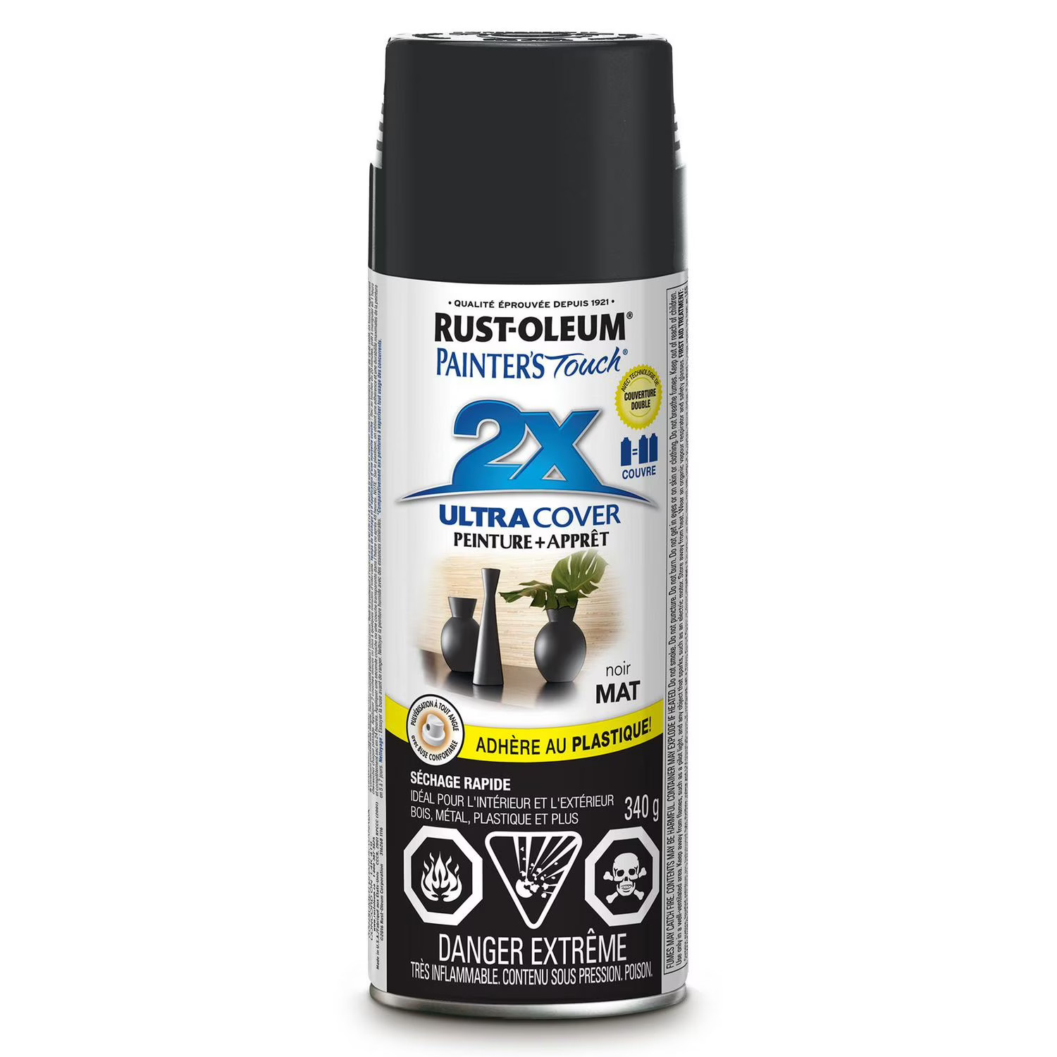 Painter's Touch 2X Ultra Cover Matte Black Spray Paint, 340g | Walmart (CA)
