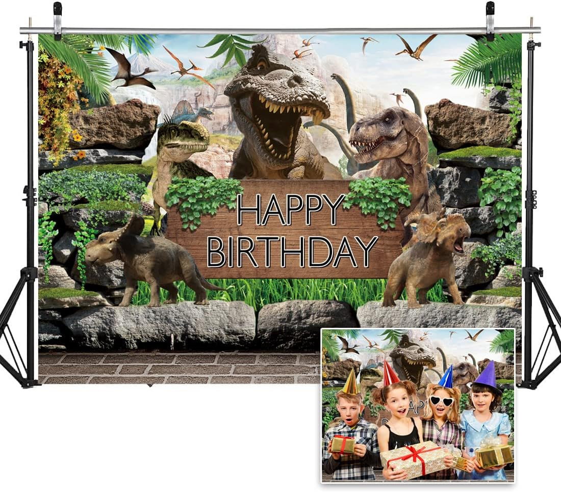 DHXXSC 8X6FT Dinosaur Theme Backdrop Boy Kids Birthday Party Photography Background Jungle Park B... | Amazon (US)