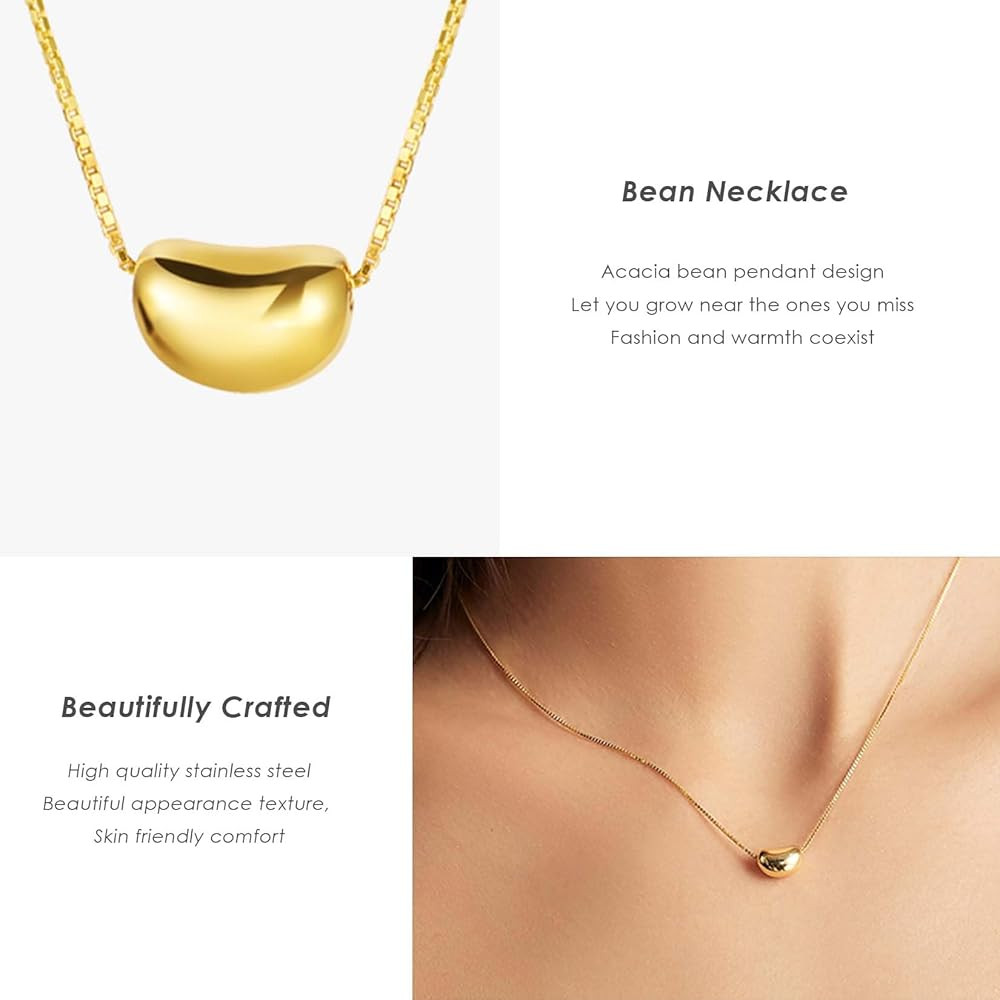 Gold Plated Necklace, Gold Necklace for Women, Dainty Necklace with Simple Pendant | Amazon (US)