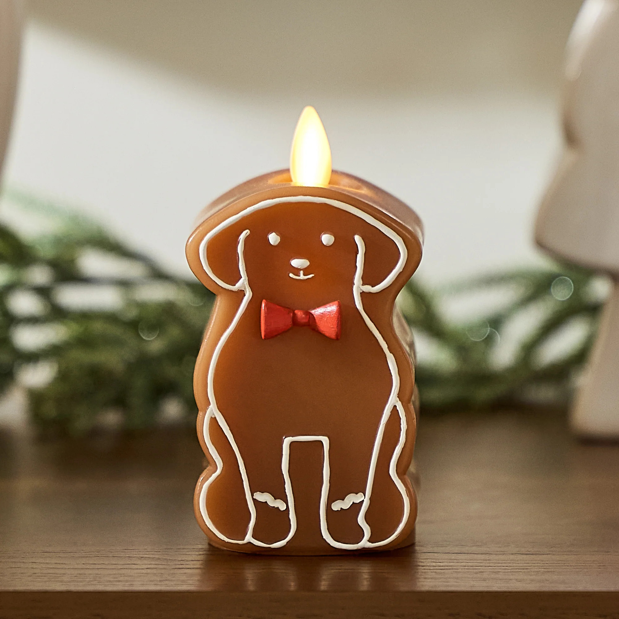 Gingerbread Dog Flameless Candle | Luminara