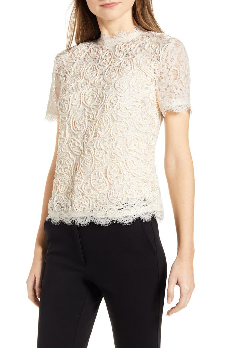 Lace Short Sleeve Blouse | Nordstrom