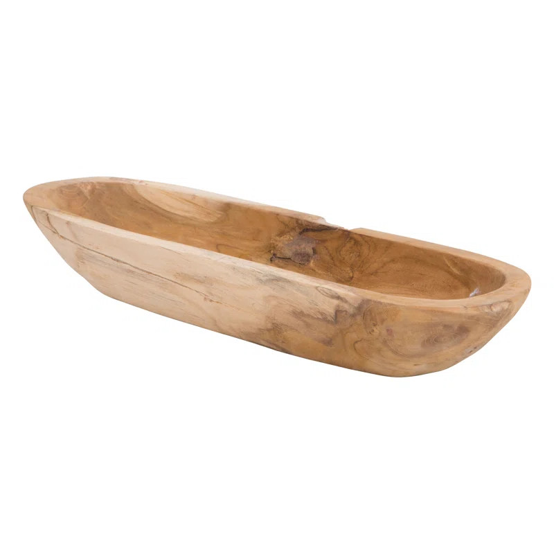 KANO 15"L NAT TEAK REC BOWL | Wayfair North America