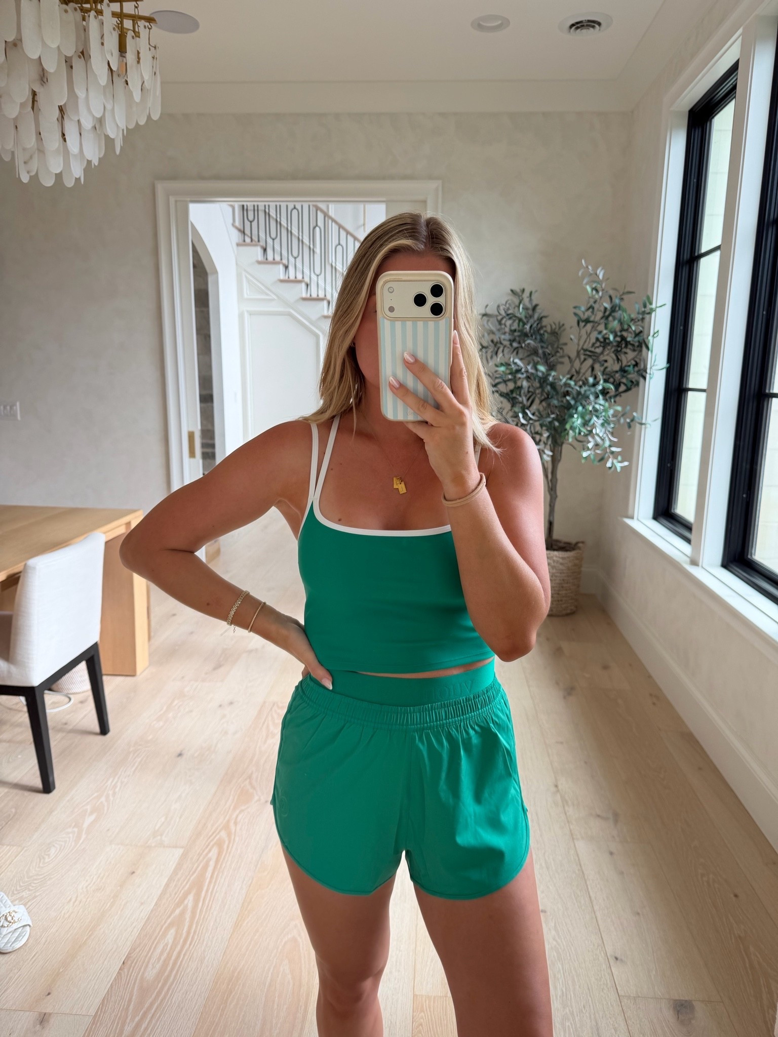 Workout set! Wearing size smalls. The comfiest shorts!! Top has a built in sports bra too.

#LTKootd #LTKfitnessgoals #LTKActive
