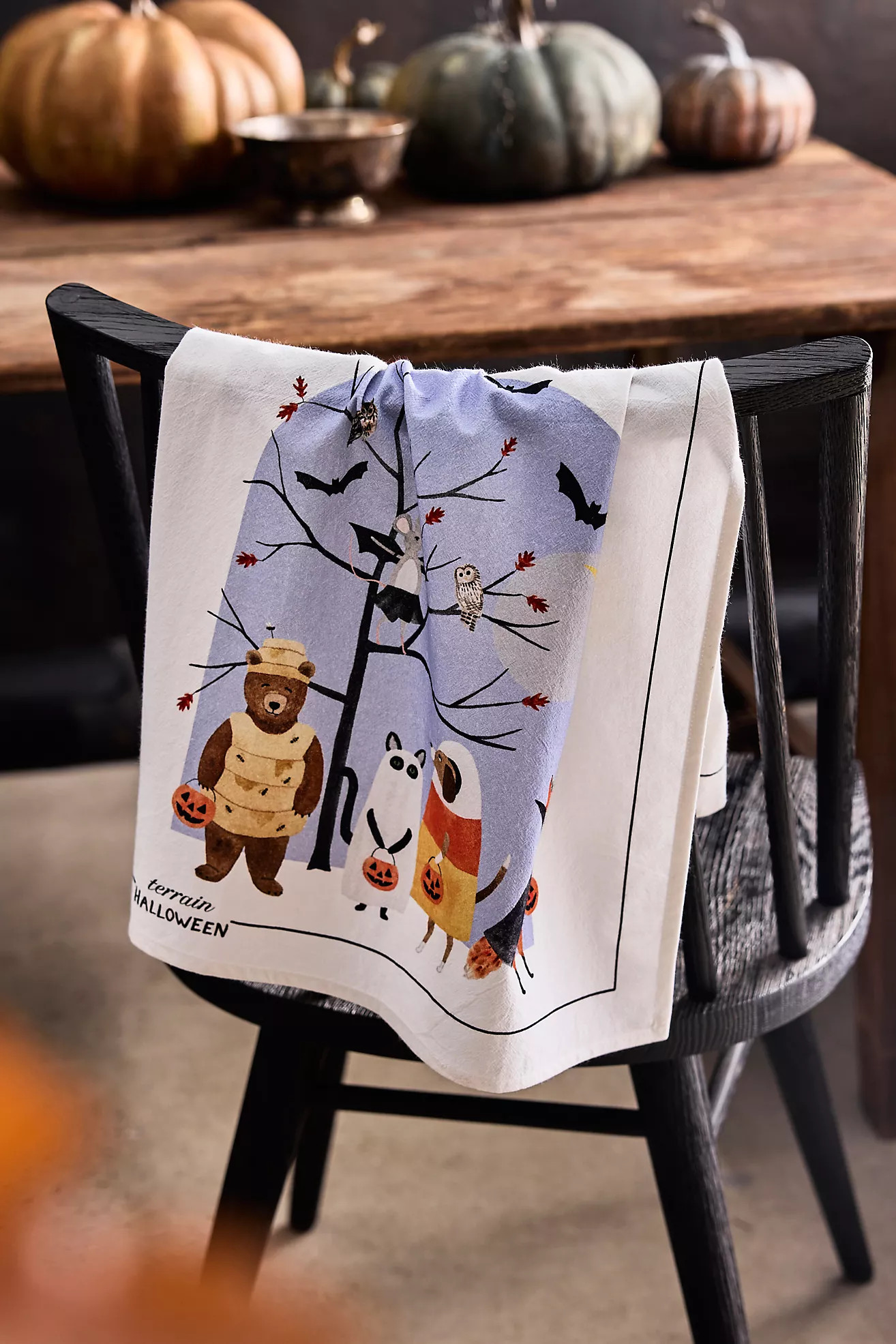 May We Fly Halloween Friends Dish Towel | Anthropologie (US)