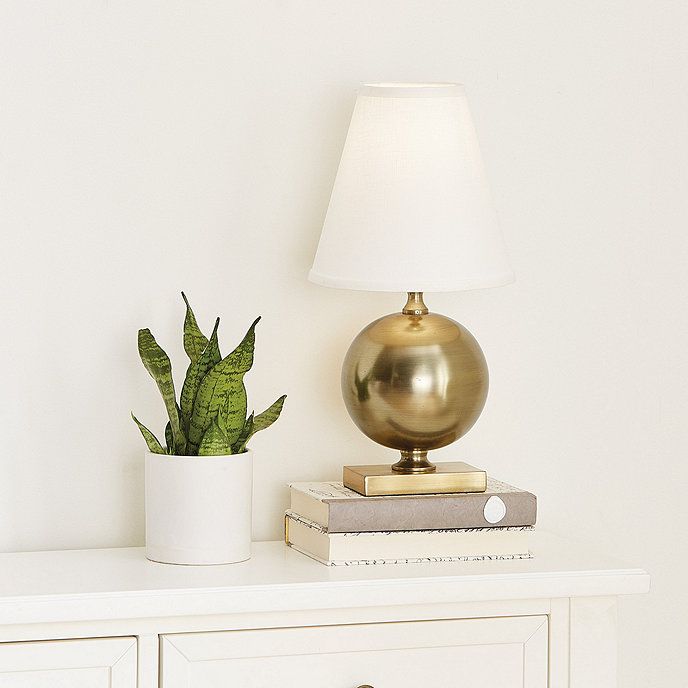 Montie Mini Modern Brass Table Lamp Base & Shade | Ballard Designs, Inc.