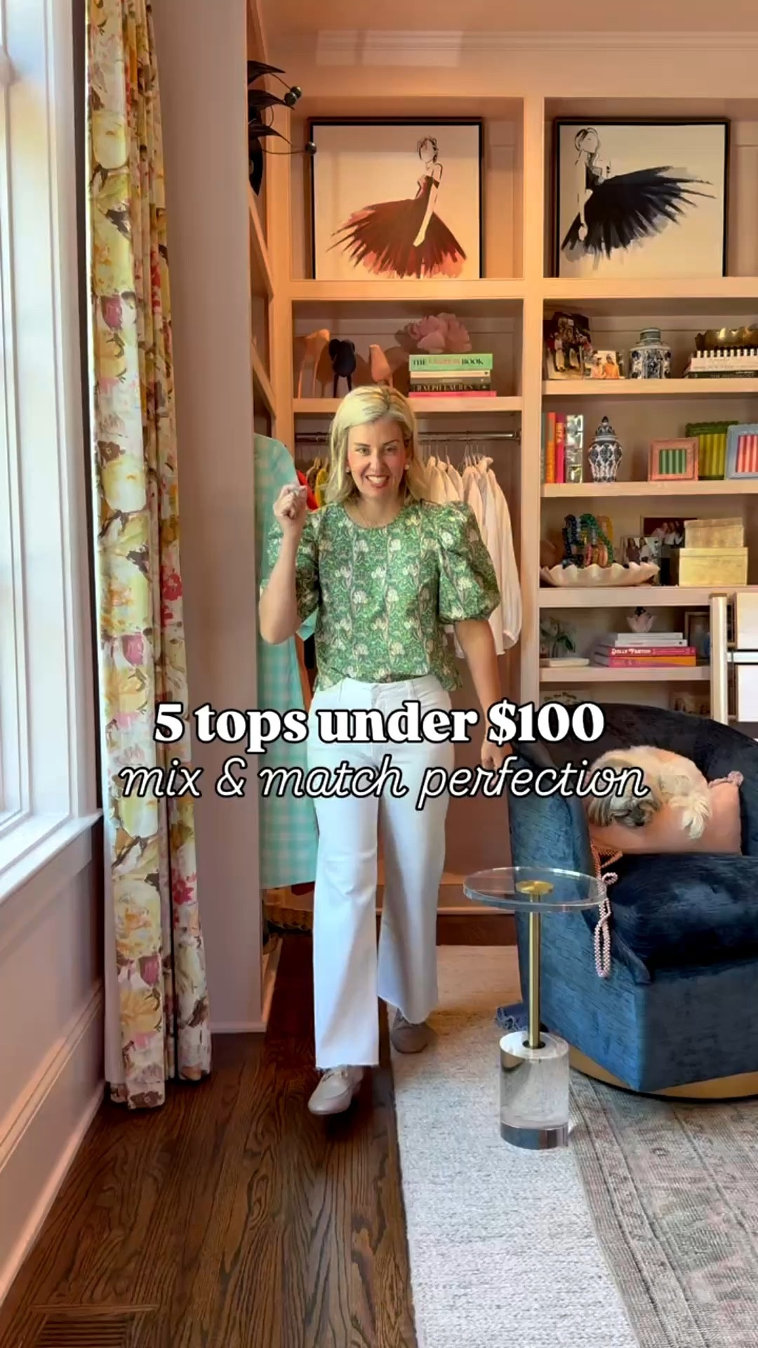 
5 Tops under $100 that are mix and match perfection! 
Tops - small 
Meg Jean - 0
Colettes - 26
Galway 1964 Wash - 26P
Colette shorts - 27 (I size up 1 for length)
Slides, Jelly & Heel -  8
Mary Jane’s & Bling sandal - 7 (size 1 down)
