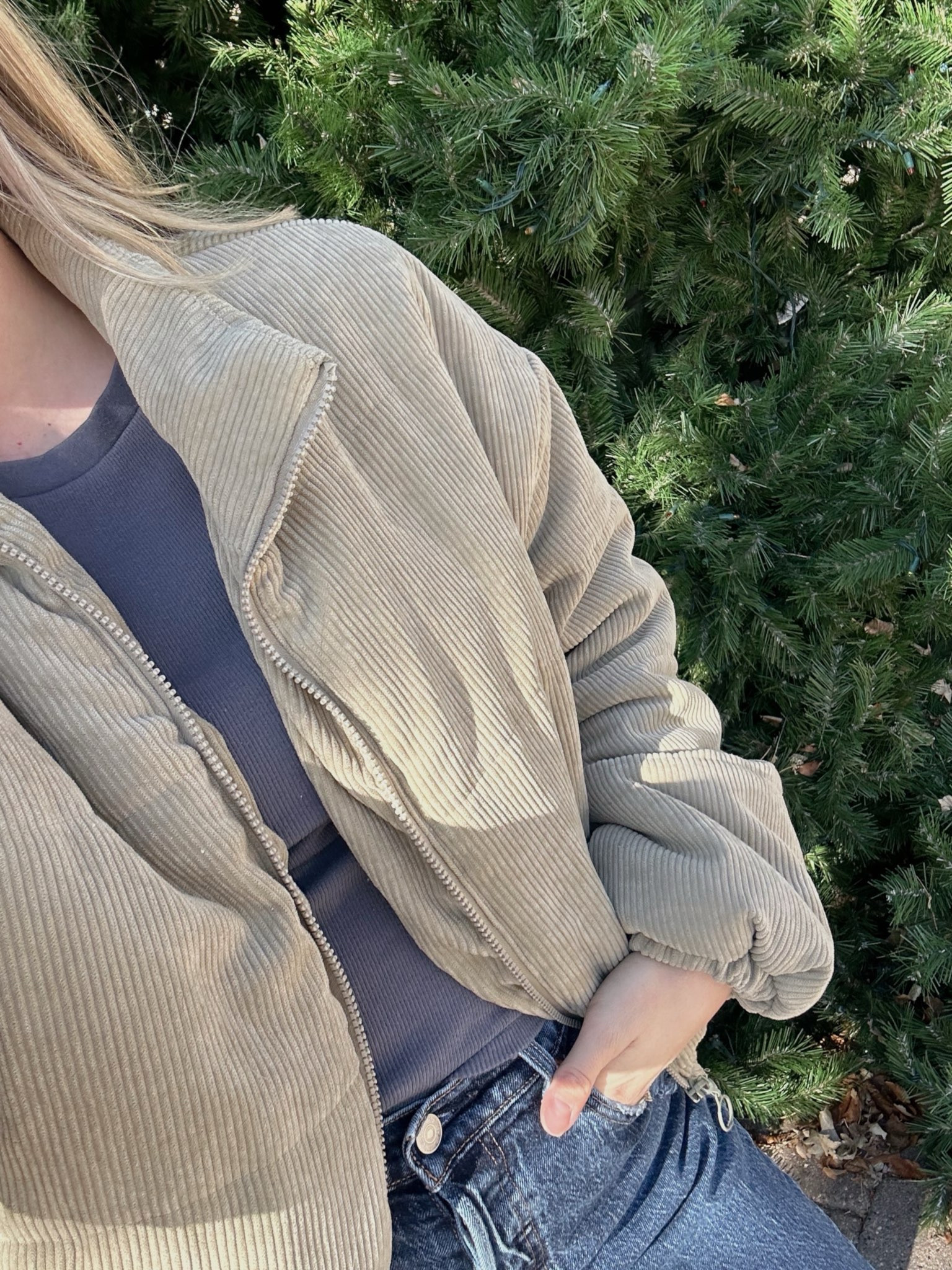 Aritzia tna t shirt + puffer coat 