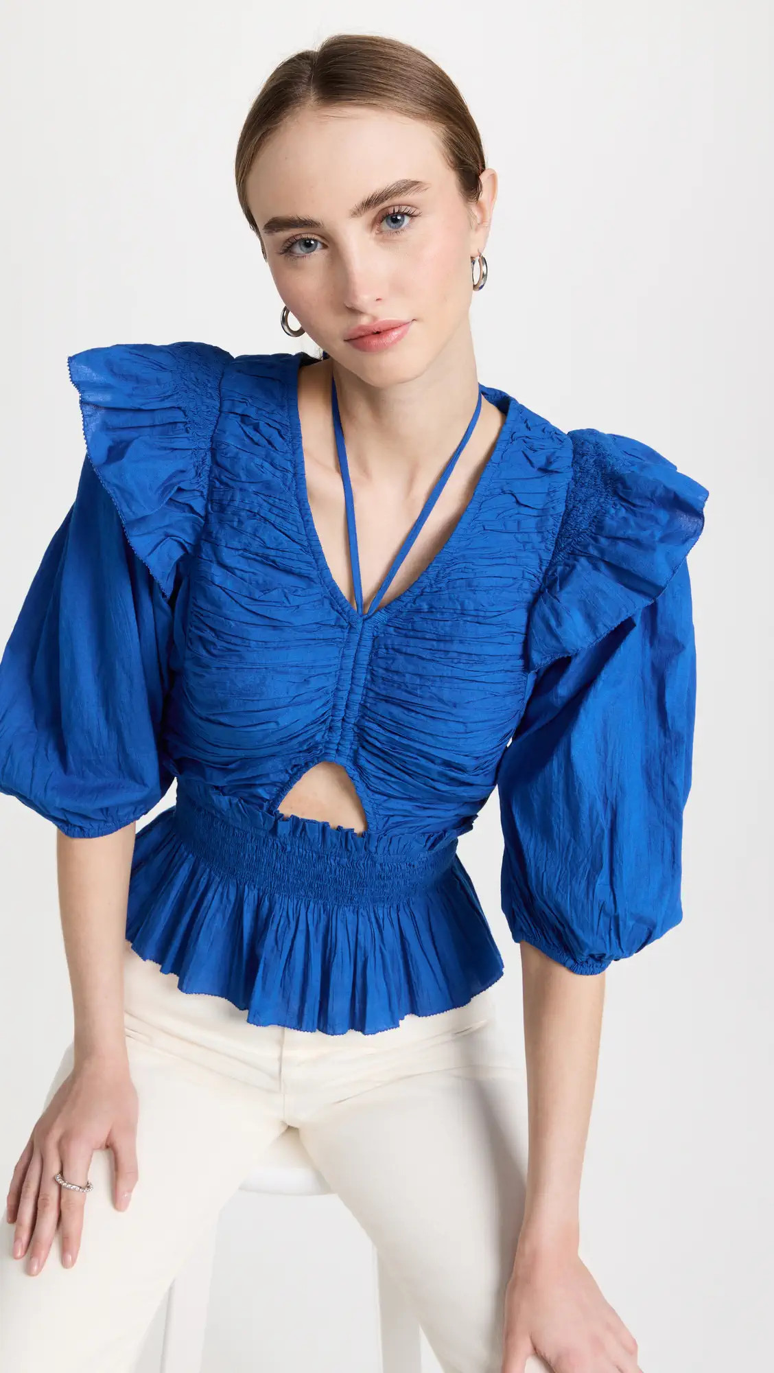 Sea Paco Solid Puff Sleeve Top | Shopbop | Shopbop
