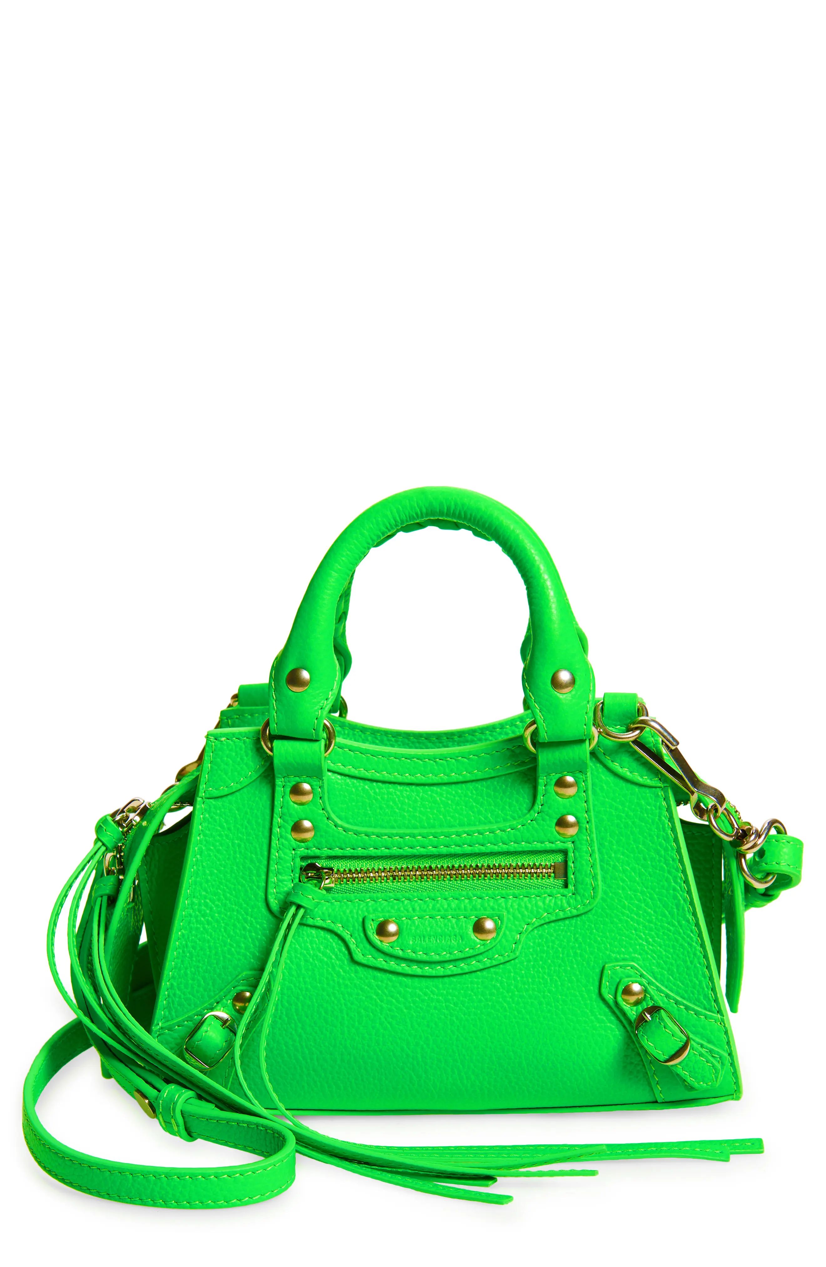 Balenciaga Nano Neo Classic City Leather Top Handle Bag - Green | Nordstrom