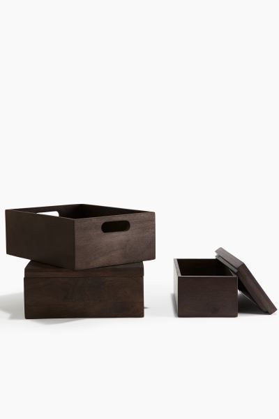 Wooden Box with Lid - Dark brown - Home All | H&M US | H&M (US + CA)