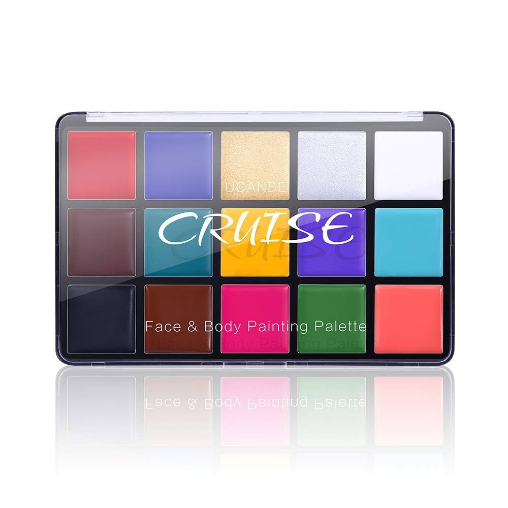 UCANBE Face Body Paint Oil, Professional 15 Colors FX Makeup Palette- Non Toxic Hypoallergenic Sa... | Amazon (US)