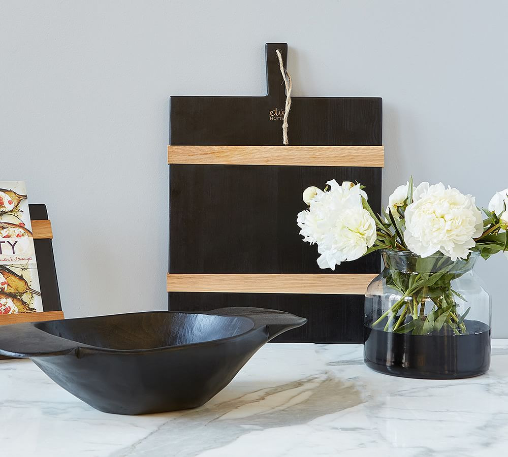 Handmade Reclaimed Wood Cheese Board - Black | Pottery Barn (US)