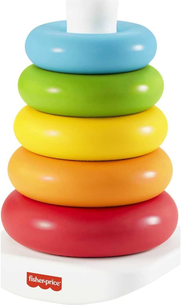 Fisher-Price Baby Stacking Toy Rock-A-Stack Rings with Roly-Poly Base for Ages 6+ Months, Made wi... | Amazon (US)