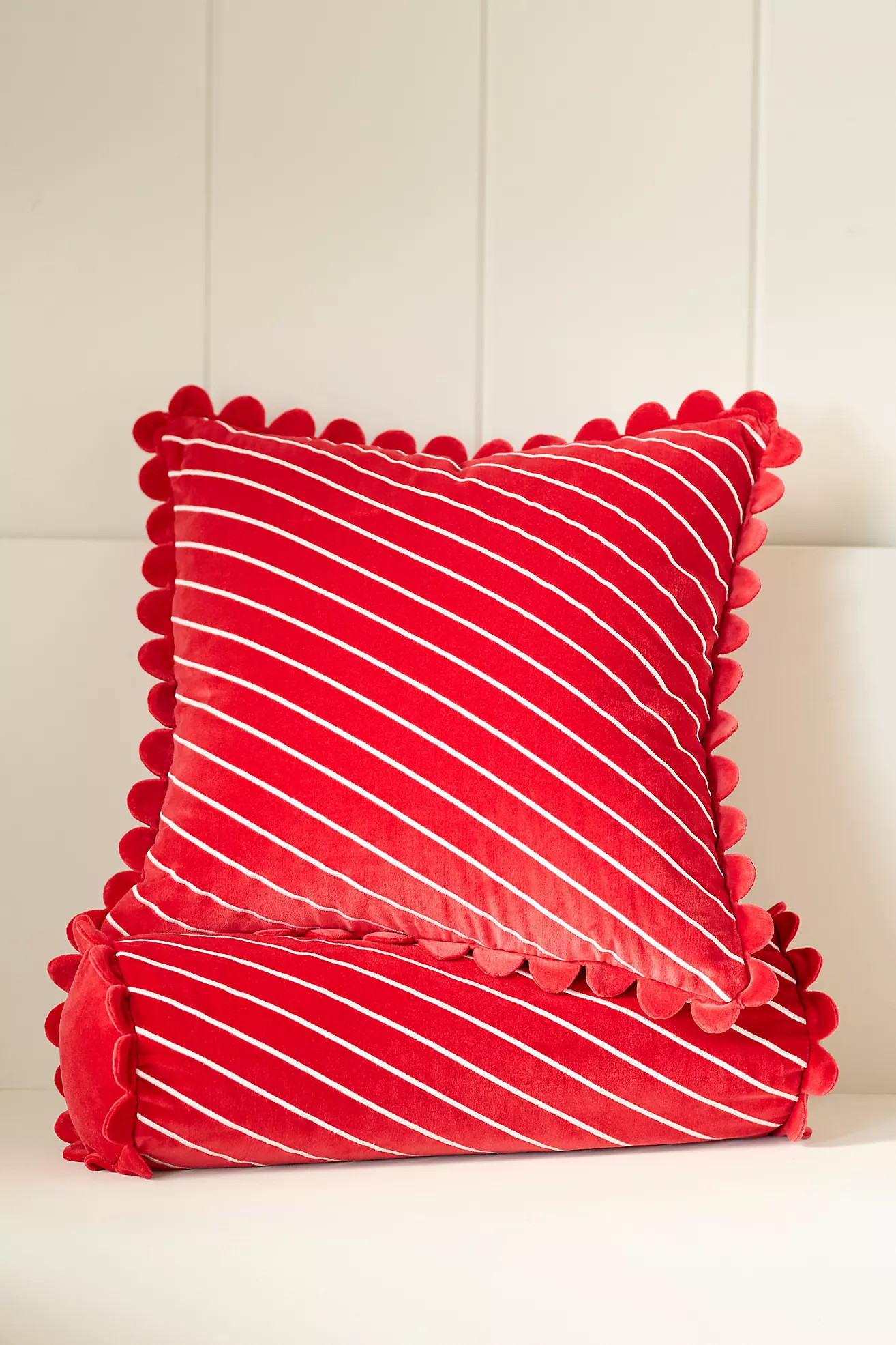 Cotton Velvet Striped Pillow | Anthropologie (US)