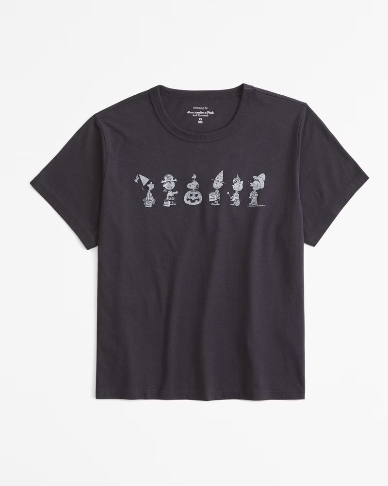 Short-Sleeve Peanuts Graphic Skimming Tee | Abercrombie & Fitch (US)