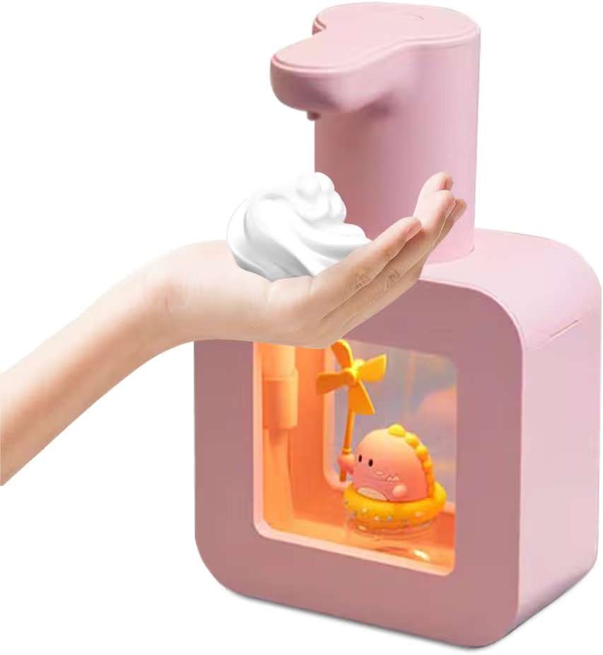 Cute Automatic Foam Soap Dispenser for Kids - Waterproof USB Rechargeable Hand-Free 13.5oz - Pink... | Amazon (US)