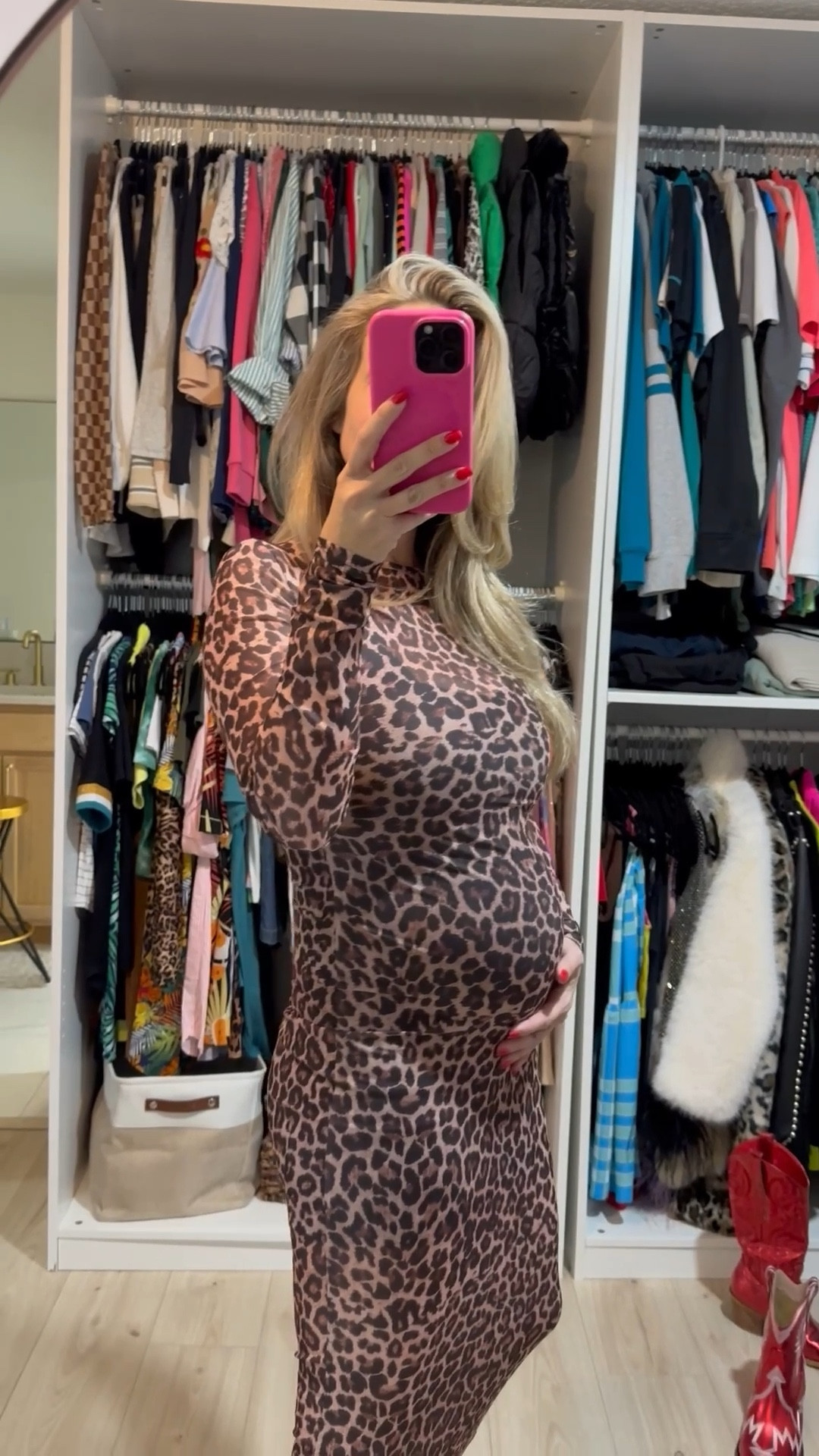 Obsesssed with this mesh leopard dress - wearing a medium. DNO. Style The Bump for  an anniversary dinner ❤️

#LTKWatchNow #LTKSpringSale #LTKSaleAlert