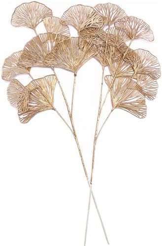Artificial Golden Plants for Christmas Decoration Ginkgo Leaves Tall 27 Inch, Fake Plant Gold Apr... | Amazon (US)