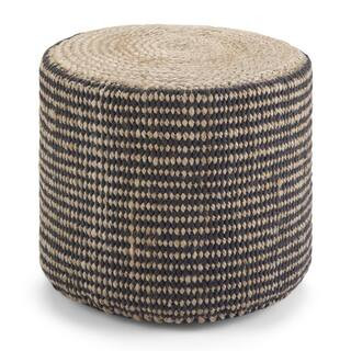 Brooklyn + Max Krause Contemporary Natural Jute Round Braided Pouf-BMPF-70 - The Home Depot | The Home Depot