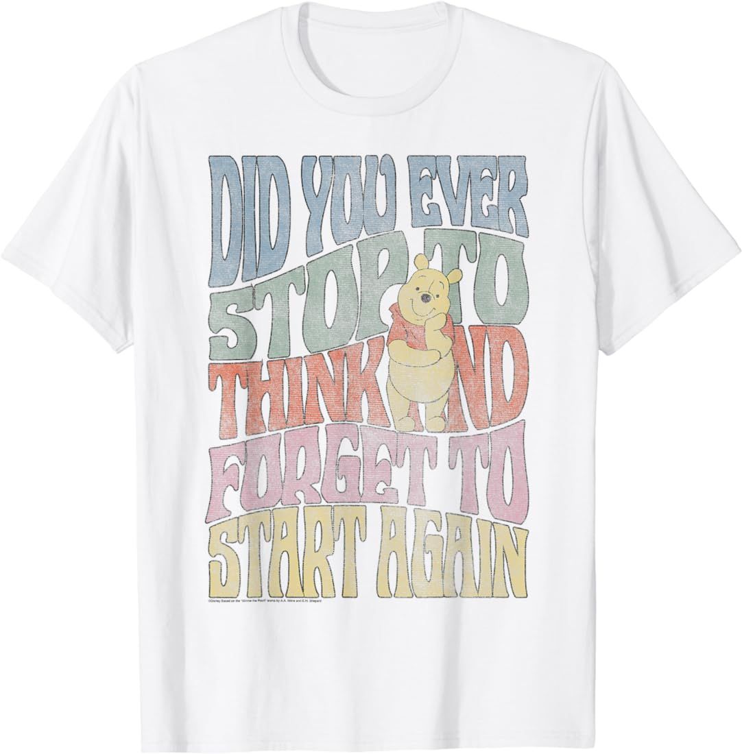 Disney Winnie The Pooh Did You Ever Stop To Think T-Shirt | Amazon (US)