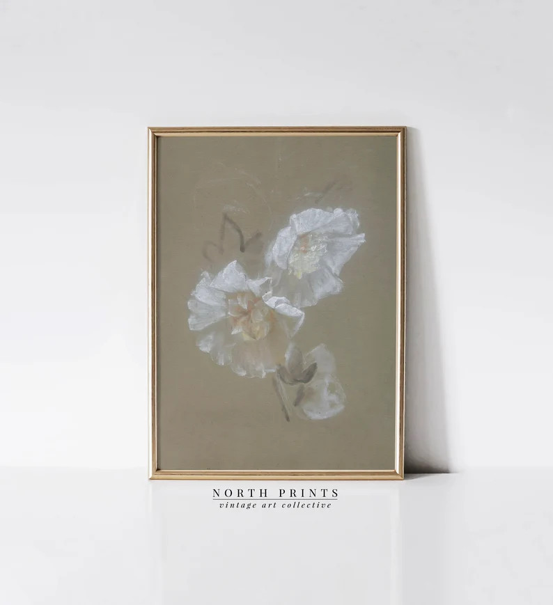 Sage Green Botanical Vintage Print | Muted Floral Painting | Digital PRINTABLE Download | 1082 | Etsy (US)