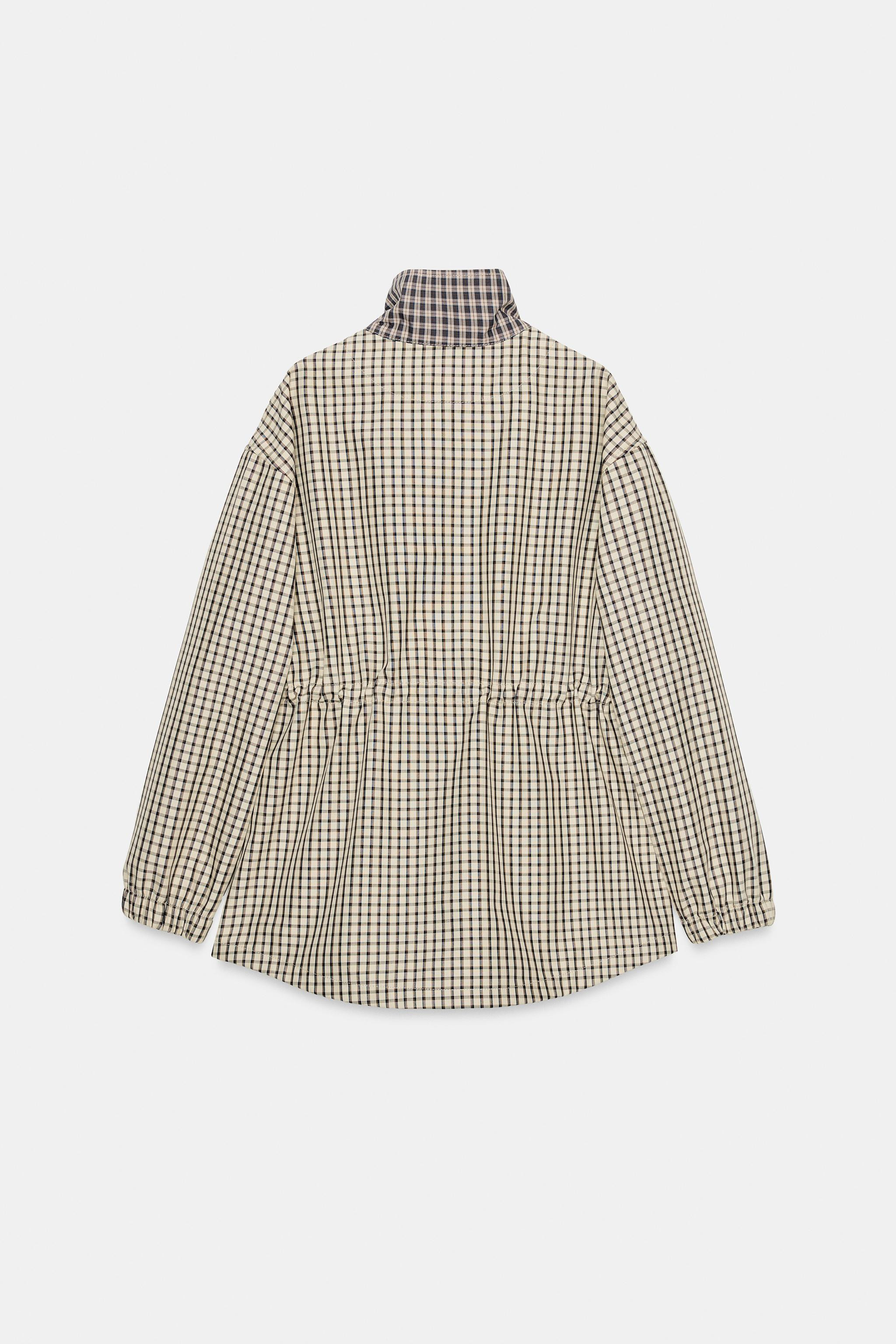 PLAID HIGH-NECK JACKET | Zara US
