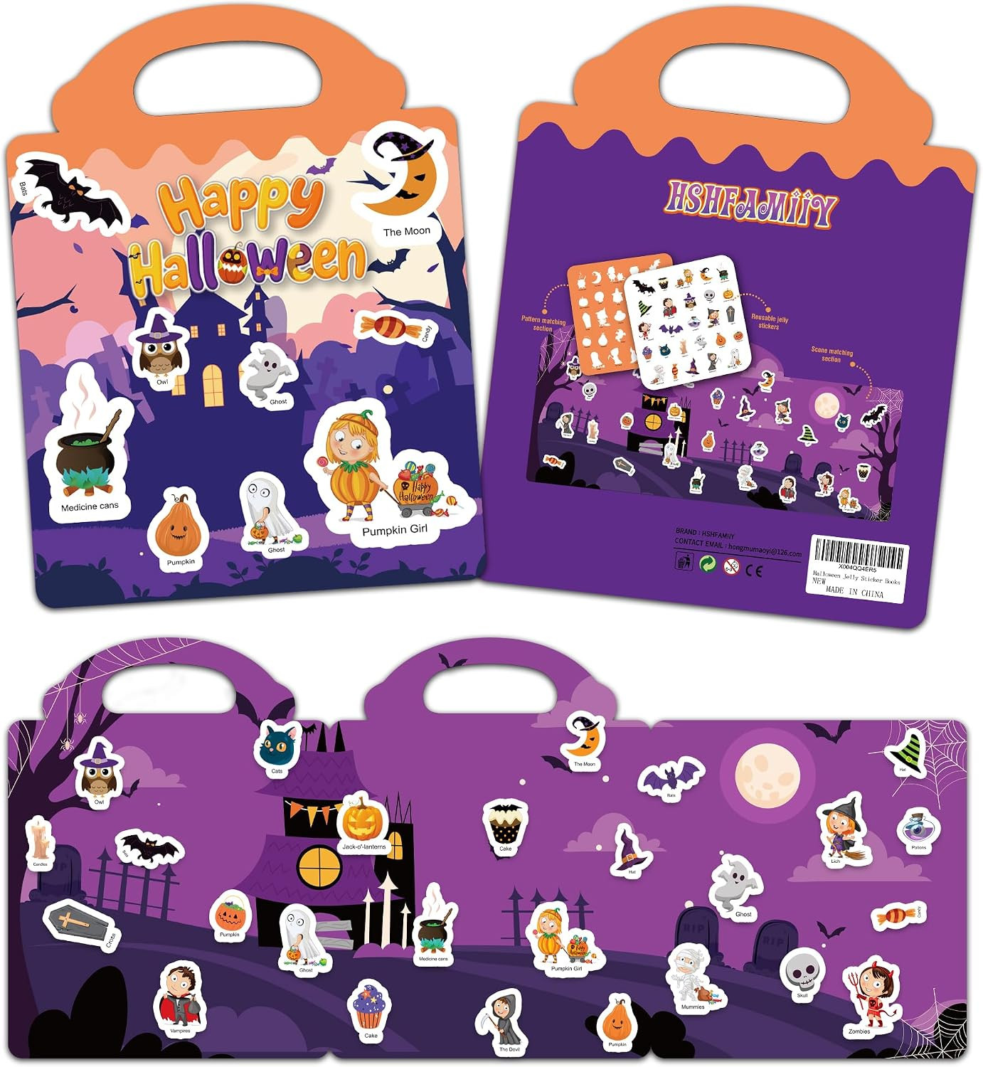 Halloween Party Favors, Halloween Sticker Book for Kids,Waterproof Stickers | Amazon (US)