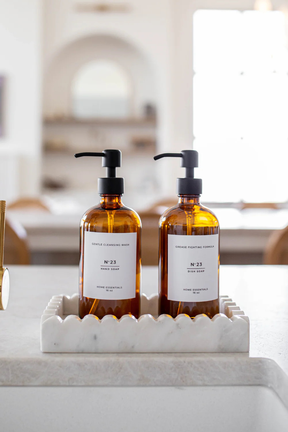 Hand Soap & Dish Soap Glass Amber Bottles | By Luxe B Co. | luxe bCO