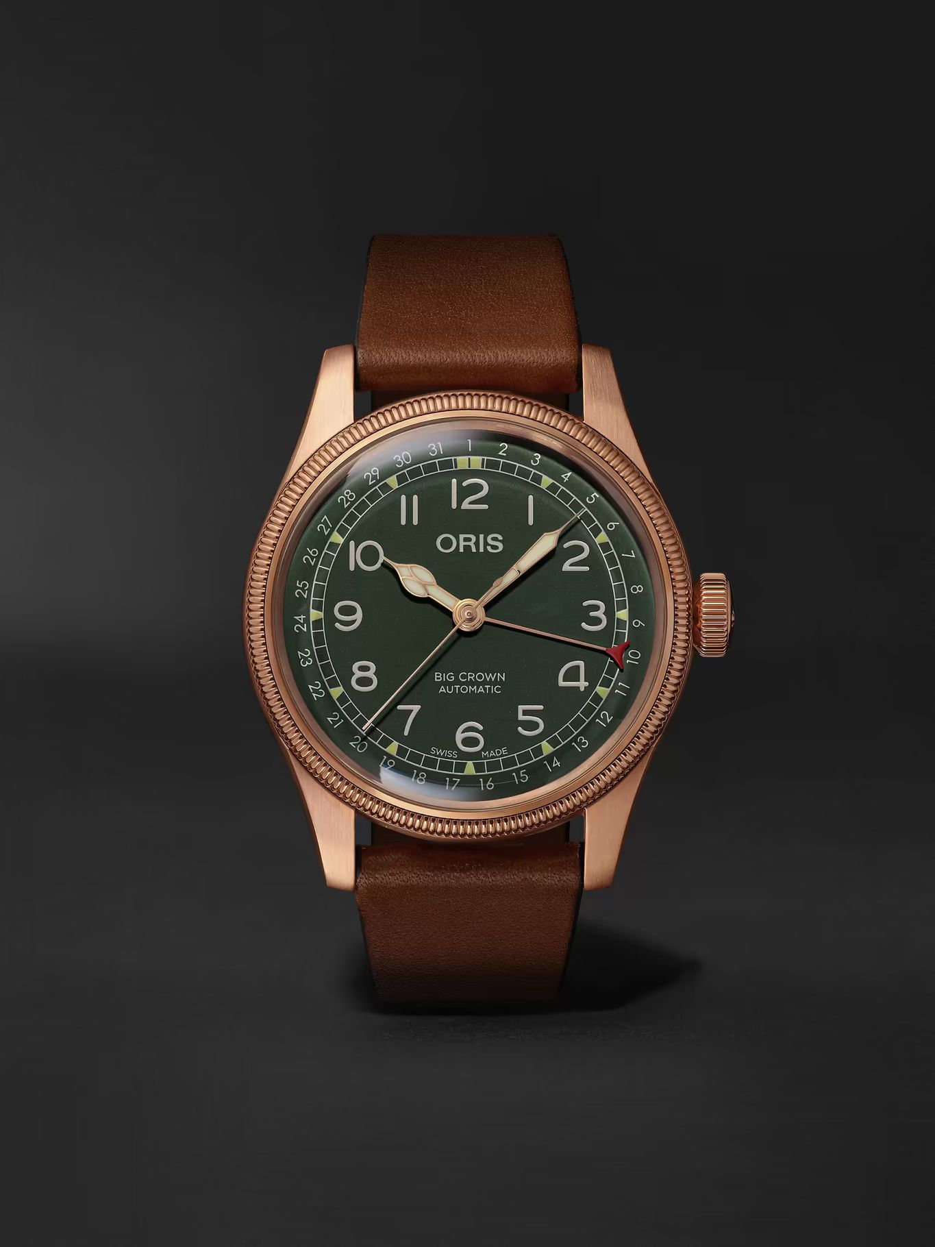 Big Crown Pointer Date Automatic 40mm Bronze and Leather Watch, Ref. No. 01 754 7741 3167-07 5 20... | Mr Porter (US & CA)