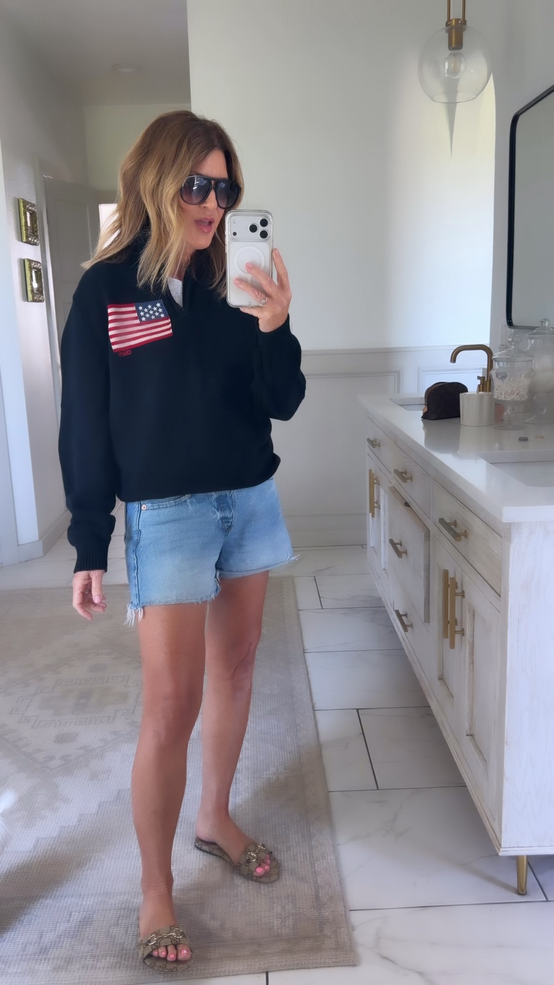 Can’t believe the price on this cute zip up Flag sweater. Also available in gray. I’m in a men’s size medium for an oversized fit

#LTKOver40
