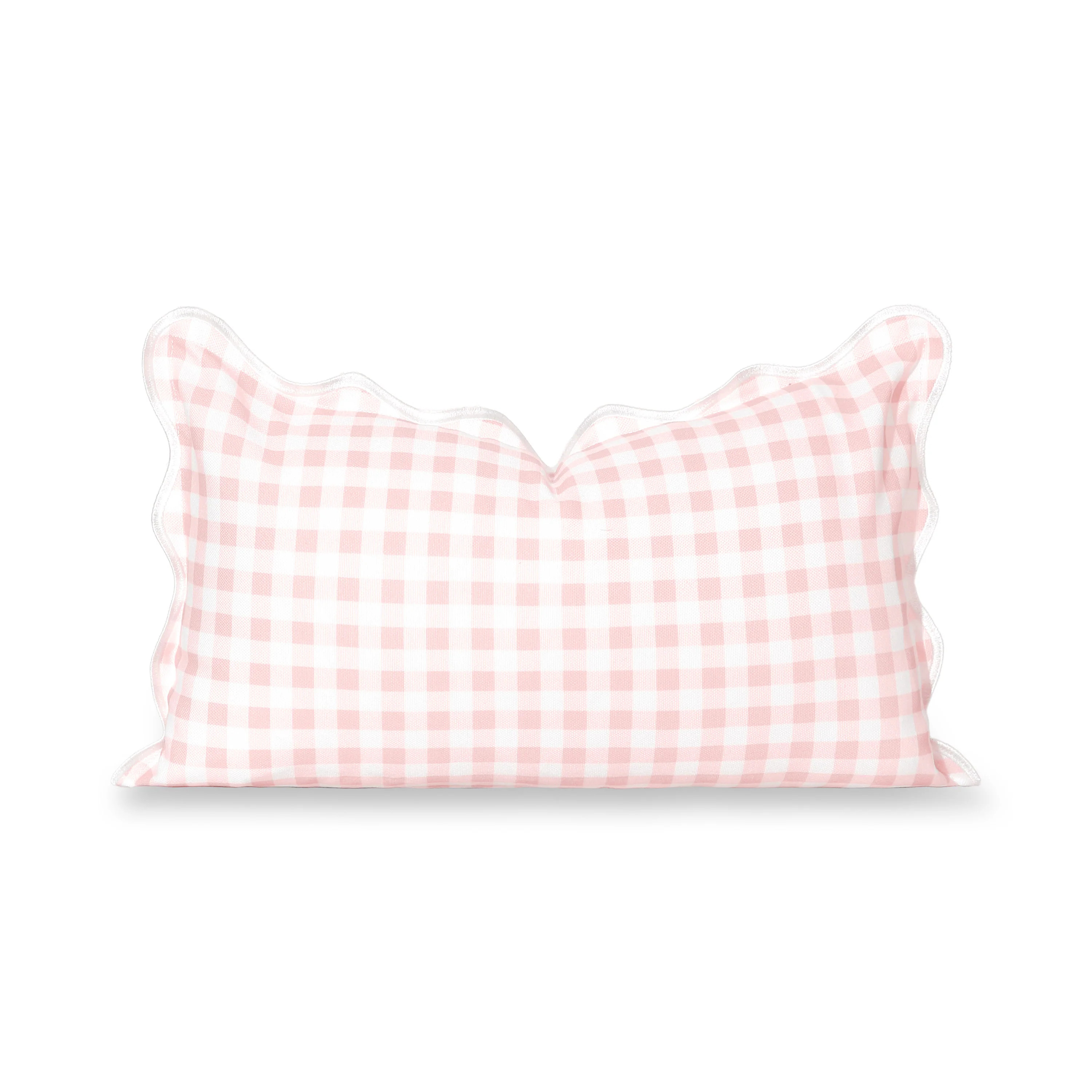 Lune, Indoor/Outdoor Pink Pillow Cover, with Scalloped Border, 12 | Hofdeco