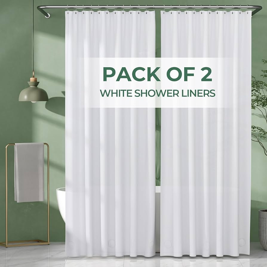 AmazerBath Shower Curtain Liner 2 Pack, 72 x 96 Inches Extra Long PEVA Plastic Shower Liner with ... | Amazon (US)