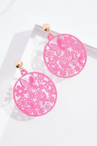 Pink Rubber Butterfly Cut Out Earrings | Cato Fashions