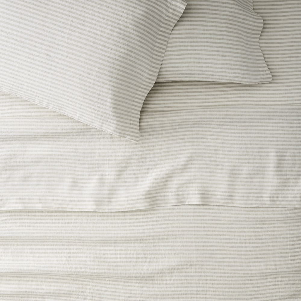 Home





Bedding





Sheet Sets & Pillowcases



European Flax Linen Classic Stripe Sheet Set &... | West Elm (US)