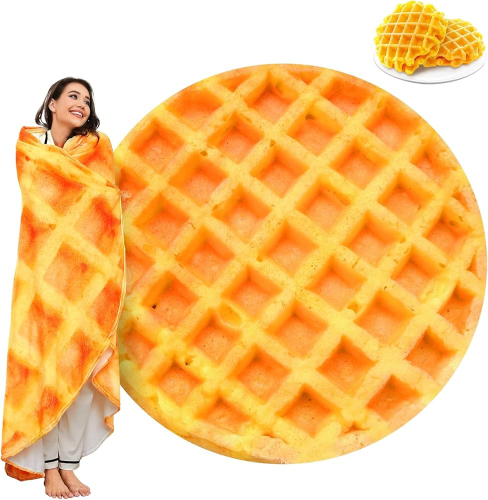 Waffles Blanket, Tortilla Blanket for Adults and Kids, Funny Food Throw Blanket, Novelty Gifts fo... | Amazon (US)