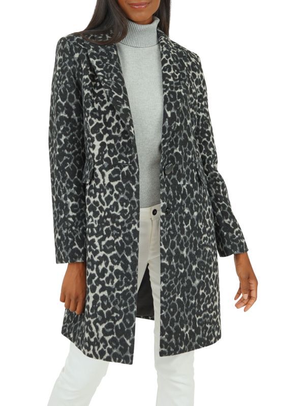 Leopard Print Single Breasted Coat | Saks Fifth Avenue OFF 5TH
