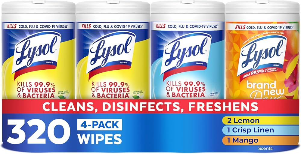 LYSOL Disinfecting Wipes, All Purpose Cleaner, Multi-Surface Antibacterial Cleaning Wipes, Househ... | Amazon (US)