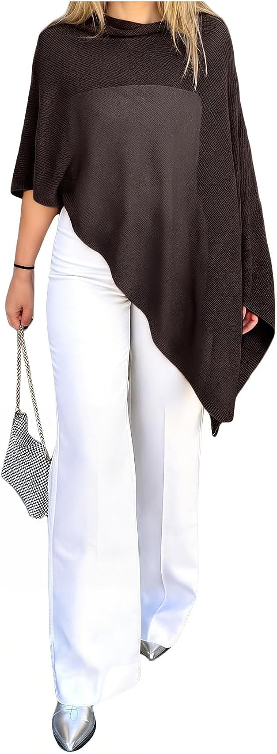 SHENHE Women's Sheer Poncho Shrug Top Lightweight Flowy Knit Sweater Poncho | Amazon (US)
