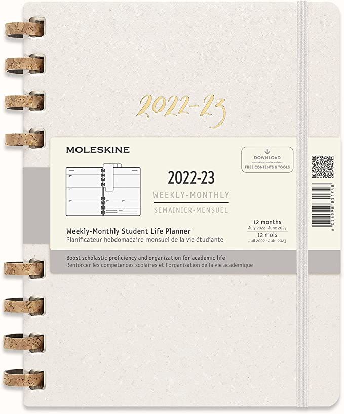 Moleskine 2022-2023 Spiral Academic Planner, 12M, Extra Large, Remake Oyster, Hard Cover (7.5 x 1... | Amazon (US)