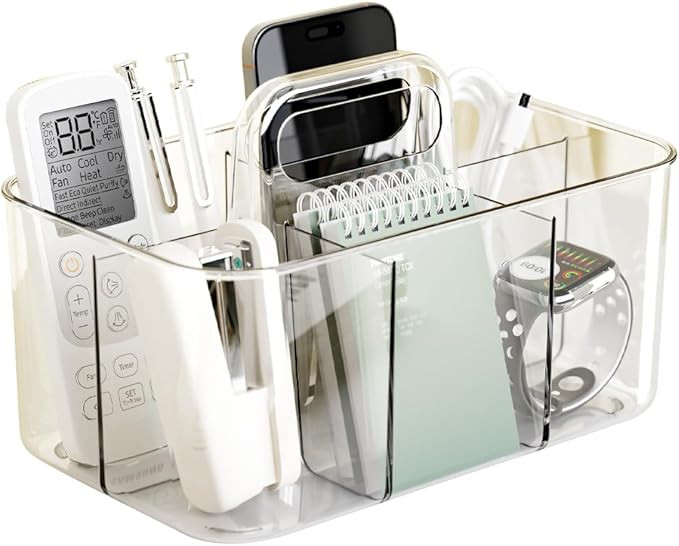 Vidifor Clear Thickened Portable Caddy Tote, Shower Caddy with Handle for Bathroom, Art Supplies,... | Amazon (US)