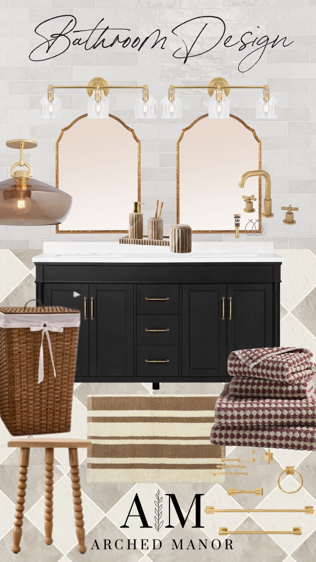 The prettiest bathroom design! I love this gorgeous hamper and the towels.

#LTKSeasonal #LTKHome