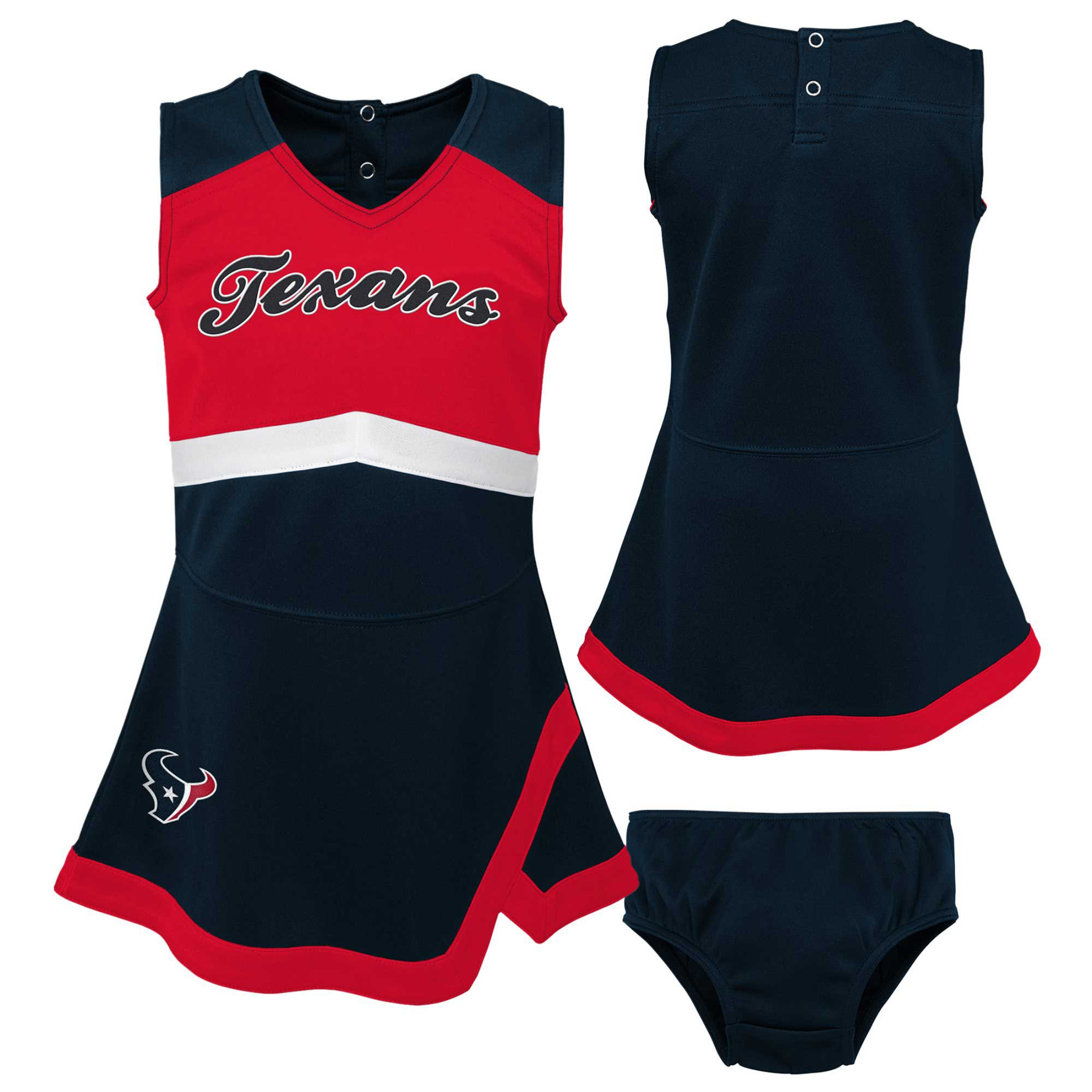 Girls Toddler Navy Houston Texans Cheer Captain Dress with Bloomers | Fanatics