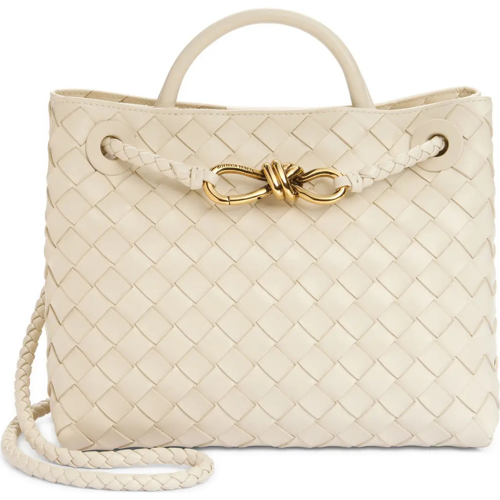 Bottega Veneta Small Andiamo Intrecciato Shoulder Bag in 9211 Sea Salt-M B-Sea Sa at Nordstrom | Nordstrom