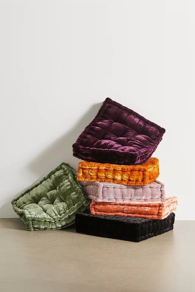 Ruthie Velvet Floor Pillow | Urban Outfitters (US and RoW)