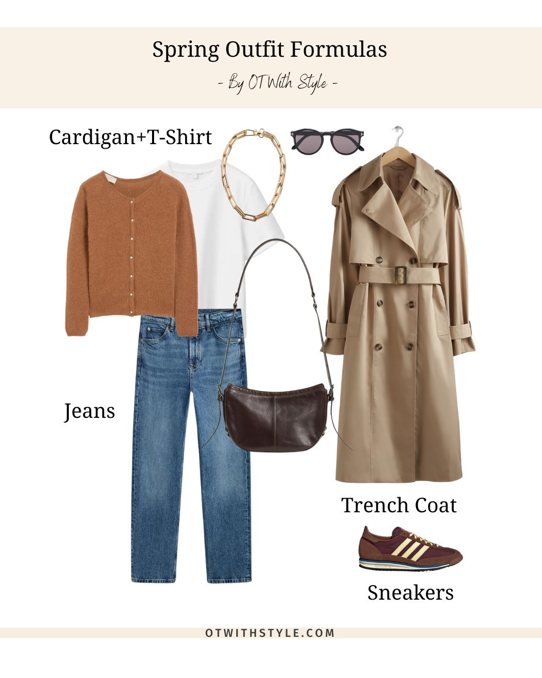 One of my favorite spring outfit formulas 🤎 - white t-shirt, cardigan, jeans and a trench coat 

#LTKuk #LTKstyletip #LTKspring