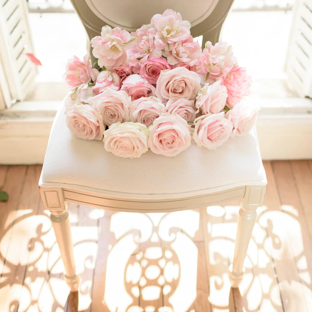 Paris Photograph - Roses on a Parisian Chair, Gallery Wall, Large Wall Art, Romantic French Home ... | Etsy (US)