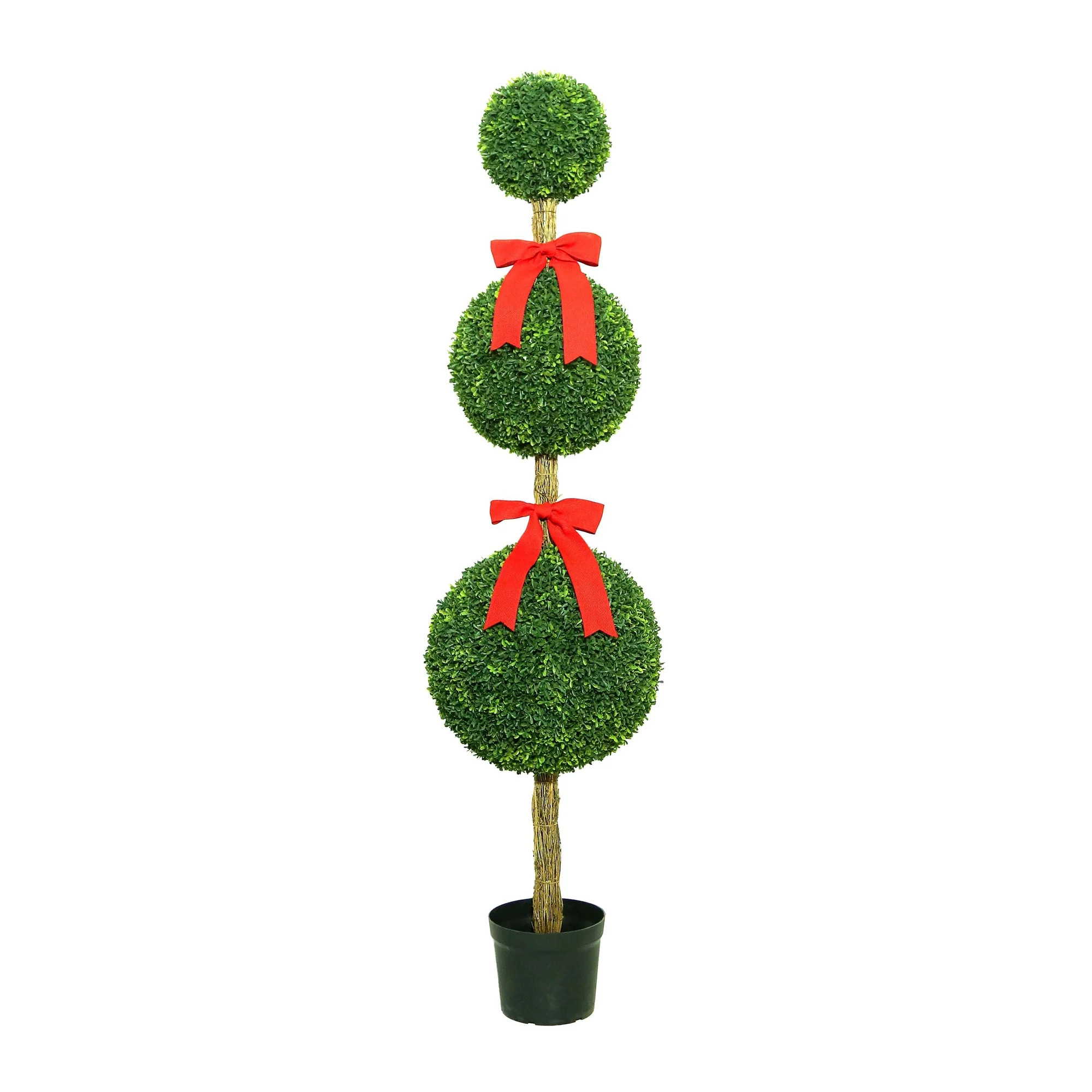 Artificial Topiary with Red Bows, 6', by My Texas House | Walmart (US)