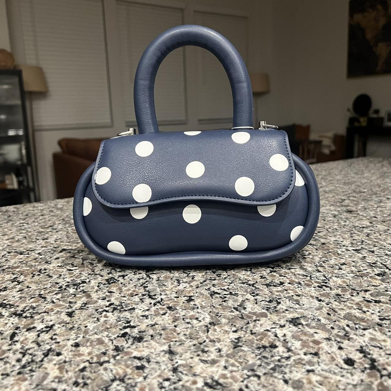 Melie Bianco Women's Shoulder bags - Blue/White | Depop US