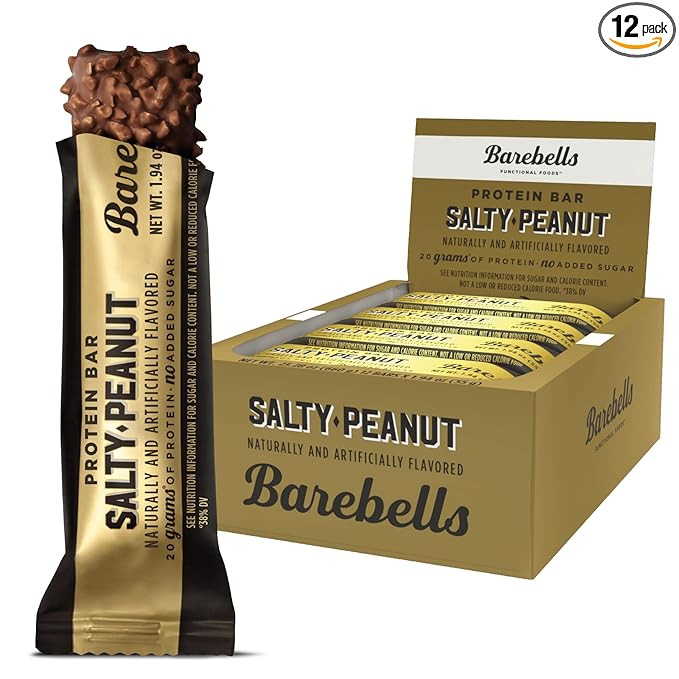 Barebells Protein Bars Salty Peanut - 12 Count, 1.94oz Bars with 20g of High Protein - Chocolate ... | Amazon (US)